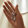 Tube Glass Bottle Stainless Steel Pendant,Minimalist Perfume Vial Pendant,Glass Bottle Wish Charm,DIY Pendant Supplies 1800601