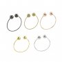 1Pcs Vintage Style Brass Rose Gold Silver Bronze Black Plated Double Balls End Bracelet Bangle DIY Beading Supplies 1900240