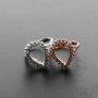 1Pcs Rose Gold Silver Tear Pear Drop Gems Cz Stone Prong Setting 925 Sterling Silver Bezel Tray DIY Adjustable Ring Settings 1294107