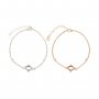 1Pcs 5x7MM Oval Prong Bezel Bracelet Settings Rose Gold Plated Solid 925 Sterling Silver Tray for Gemstone 6''+1.6'' 1900242