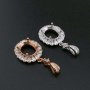 1Pcs 8x10MM Oval Prong Pendant Settings Luxury Rose Gold Plated Solid 925 Sterling Silver Charm Bezel Tray DIY Supplies for Gemstone 1421131