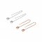 1Pair 5-8MM Round Bezel Solid 925 Sterling Silver Gemstone Prong Earrings Settings DIY Ear Wire Findings Rose Gold Plated 3'' 1706031