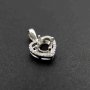1Pcs 5-9MM Simple Heart Prong Bezel Settings For Round Cz Stone Solid 925 Sterling Silver DIY Pendant Charm Tray 1411217