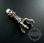 6pcs 15x40mm vintage style antiqued silver plated brass skull steam punk DIY pendant charm supplies 1830075