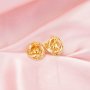 Keepsake Breast Milk Resin Ball Round Pin Solid 14K 18K Gold Studs Earrings Settings For Half Drilled Pearl Bead,DIY Earring Supplies 1705081