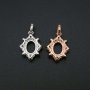 1Pcs Oval Prong Pendant Settings Snow Flake Rose Gold Plated Solid 925 Sterling Silver Filigree Gemstone Charm Bezel Tray DIY Supplies 1421132