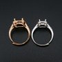 1Pcs 5-8MM Cushion Square Prong Ring Settings Blank Adjustable Halo Rose Gold Plated Solid 925 Sterling Silver DIY Bezel for Gemstone 1294189