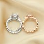 8MM Round Prong Ring Settings,Stackable Solid 925 Sterling Silver Ring,Rose Gold Plated Art Decor Bezel Band Stacker Ring Set,DIY Wedding Ring Supplies 1294507