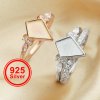 7x10MM Keepsake Breast Milk Resin Ring Settings,Stackable Ring Set,Solid Back Kite Bezel Ring for Resin,Solid 925 Sterling Silver Ring,DIY Ring Supplies 1294579