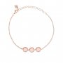 6MM 3 Stone Keepsake Breast Milk Resin Round Bracelet Bezel Settings,Solid 925 Sterling Silver Rose Gold Plated Bracelet Bezel With Chain 6.8''+2' 1900295