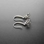 1Pair 5-8MM Round Solid 925 Sterling Silver DIY Prong Hook Earrings Settings Bezel 1702196