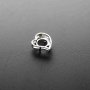 1Pcs 5-9MM Simple Round Bezel Gemstone Cz Stone Solid 925 Sterling Silver Prong Pendant Charm Settings Heart Shaple 1411230
