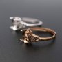 1Pcs Mulitiple Size Oval 4 Prong Bezel Pave Shank Rose Gold Plated Solid 925 Sterling Silver Adjustable Ring Settings For DIY Gems Moissanite Stone 1224022