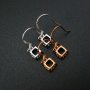 1Pair Round Hook Earrings Settings Rose Gold Plated Solid 925 Sterling Silver Bezel DIY Supplies for Gemstone Jewelry 1706058
