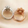 Keepsake Breast Milk Resin Round Ring Settings Stackable 6MM Main Stone Solid 925 Sterling Silver Rose Gold Plated DIY Ring Bezel 1294341