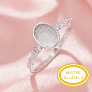 Keepsake Breast Milk Resin Oval Bezel Ring Settings,Solid 9K 14K 18K Gold Ring,Art Deco Ring,DIY Ring Supplies 1222125