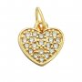 9MM Pave CZ Stone Heart Charm,Solid 925 Sterling Silver Gold Plated Pendant Charm,DIY Charm Supplies 1431188