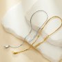 Minimalist Stainless Steel Chain Bracelet,Yellow Gold Plated Chain Bracelet,DIY Bracelet Supplies 1900329