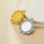 Keepsake Breastmilk Stainless Steel Round Bezel Pendant,Flower Art Deco Round Pendant Charm,Silver Gold Pendant,DIY Pendant Supplies 1411439