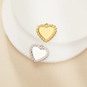 10x12MM Heart Bezel Stainless Steel Pendant Settings,Yellow Gold Silver Heart Pendant Charm,Art Deco Pendant,DIY Pendant Blank Supplies 1431517