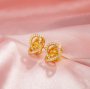 Keepsake Breast Milk Resin Ball Round Pin Solid 14K 18K Gold Studs Earrings Settings For Half Drilled Pearl Bead,DIY Earring Supplies 1705081