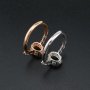 1Pcs 5x7MM Oval Bezel Marquise Accents Rose Gold Plated Solid 925 Sterling Silver Adjustable Prong Ring Settings Blank for Gemstone 1224033