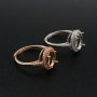 1Pcs Oval Prong Ring Settings Blank Adjustable Halo Pave CS Stone Rose Gold Plated Solid 925 Sterling Silver DIY Bezel for Gemstone 1224046