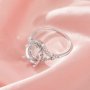 Oval Prong Ring Settings,Split Shank Solid 14K 18K Gold Ring,Elegant Pave Moissanite Ring,DIY Ring Supplies For Gemstone 1294990