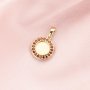 8MM Keepsake Breast Milk Round Pendant Bezel with Birthstone,Solid 14K 18K Gold Charm,Halo Birthstone Deco Charm,DIY Solid Back Charm Bezel For Resin 1411326