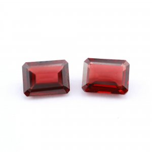 5Pcs Natural Red Garnet January Birthstone Emerald Cut Faceted Loose Gemstone Nature Semi Precious Stone DIY Jewelry Supplies 4170008