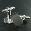 10Pcs16MM Round Flat Bezel Silver Plated Brass DIY French Cuff Links Supplies Cufflinks Gift 1500047