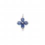 Two Loops Lucky Four Leaf Clover CZ Birthstone Stainless Steel Charm,Color Stone Leaf Clover Pendant Charm,Minimalist Gold Plated Pendant Charm 1431461