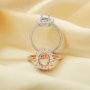 6x8MM Oval Prong Ring Settings,Luxury Solid 925 Sterling Silver Rose Gold Plated Ring Bezel,Art Deco Memory Jewelry,DIY Ring Supplies 1224158