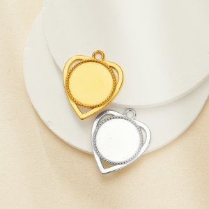 Keepsake Breastmilk Stainless Steel Round Bezel Pendant,Art Deco Round Pendant Charm,Silver Gold Pendant,DIY Pendant Supplies 1411441