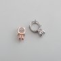 1Pcs 6-8MM Solid 925 Sterling Silver Rose Gold Simple Round 4 Prongs Gemstone Prong Bezel Settings DIY Pendant 1411240