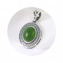 1Pcs 8X10MM Oval Antiqued Style Solid 925 Sterling Silver Cabochon Bezel DIY Pendant Charm Settings 1421109