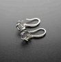 1Pair 5-8MM Round Solid 925 Sterling Silver DIY Prong Hook Earrings Settings Bezel 1702196