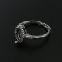 5x10MM Halo Marquise Prong Ring Settings Solid 925 Silver Rose Gold Plated DIY Adjustable Ring Bezel for Gemstone Supplies 1294235