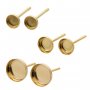 3-6MM Round Breast Milk Resin Cup Studs Earrings Settings,14K Gold Filled Studs Earrings Bezel,DIY Jewelry Supplies 1706100