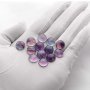 5Pcs 12MM Round Fluorite Cabochon,Green Purple Semi Precious Gemstone DIY Jewelry Supplies 4110190