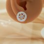 Keepsake Breast Milk Resin Ball Round Pin Studs Earrings Settings for 10-11MM Half Drilled Pearl Bead,Solid 925 Sterling Silver Earrings,DIY Earrings Supplies 1702247