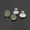 10pcs 6-12MM Silver Stainless Steel Round Bezel Studs Earrings Settings DIY Jewelry Supplies Findings 1702174