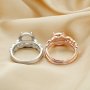 8MM Round Prong Ring Settings,Stackable Solid 925 Sterling Silver Rose Gold Plated Ring,Breast Milk Resin Marquise Stacker Ring Band,DIY Ring Supplies 1294498