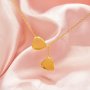 Keepsake Breast Milk Resin Double Heart Solid 14K 18K Gold Necklace Settings,DIY Necklace Chain 16''+2'' 1706225