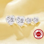 Heart Simulated Diamond Studs Earrings With White Cubic Zirconia,Solid 925 Sterling Silver Earrings,Simple Earrings 6370031