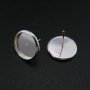 12MM Round Bezel Studs Earrings Settings Solid 925 Sterling Silver for Cabochon Gemstone Resin DIY Supplies 1702230