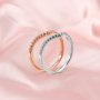 Dainty Curved Moissanite Diamond April Birthstone Stackable Ring Wedding Engagement Band Eternity Ring Rose Gold Plated Solid 925 Sterling Silver 1294256