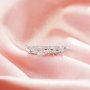 7 Stones 3MM Heart Prong Ring Settings,Solid 14K 18K Gold Ring,Family Ring,DIY Ring Supplies For Gemstone 1295092