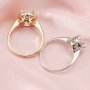 Keepsake Breast Milk Round Halo Prongs Ring Settings Resin Solid 14K Gold with Moissanite Accents DIY Ring Blank Band 1210054-1