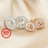 1Pair 4-8MM Round Rose Gold Solid 925 Sterling Silver DIY Prong Studs Earrings Settings Bezel 1706028